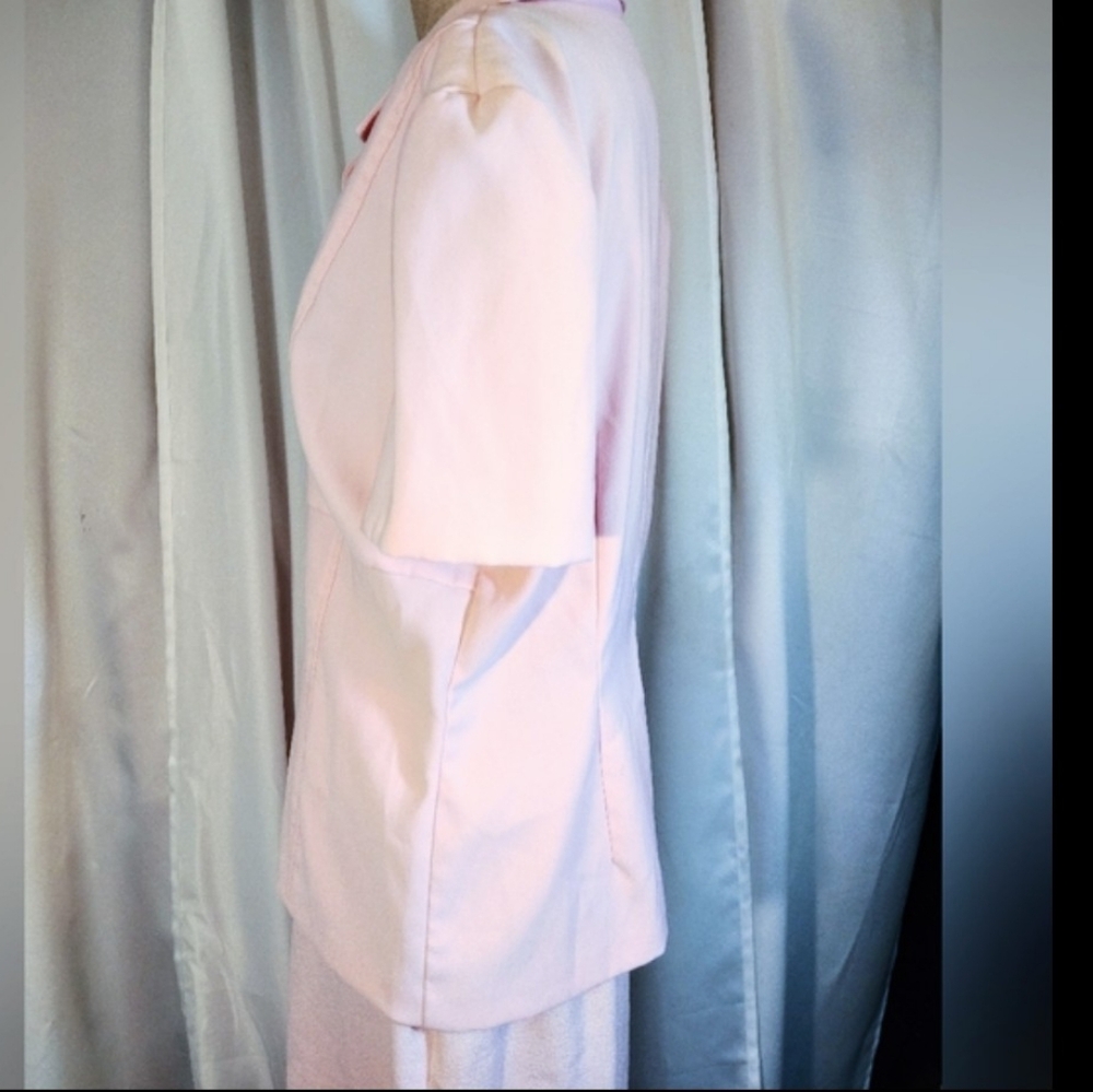 Sag Harbor Skirt+Jacket: Lisa Jo BttnUp Jacket, Shrt Sleeve, Collar+Midi Skirt,L - Picture 7 of 13